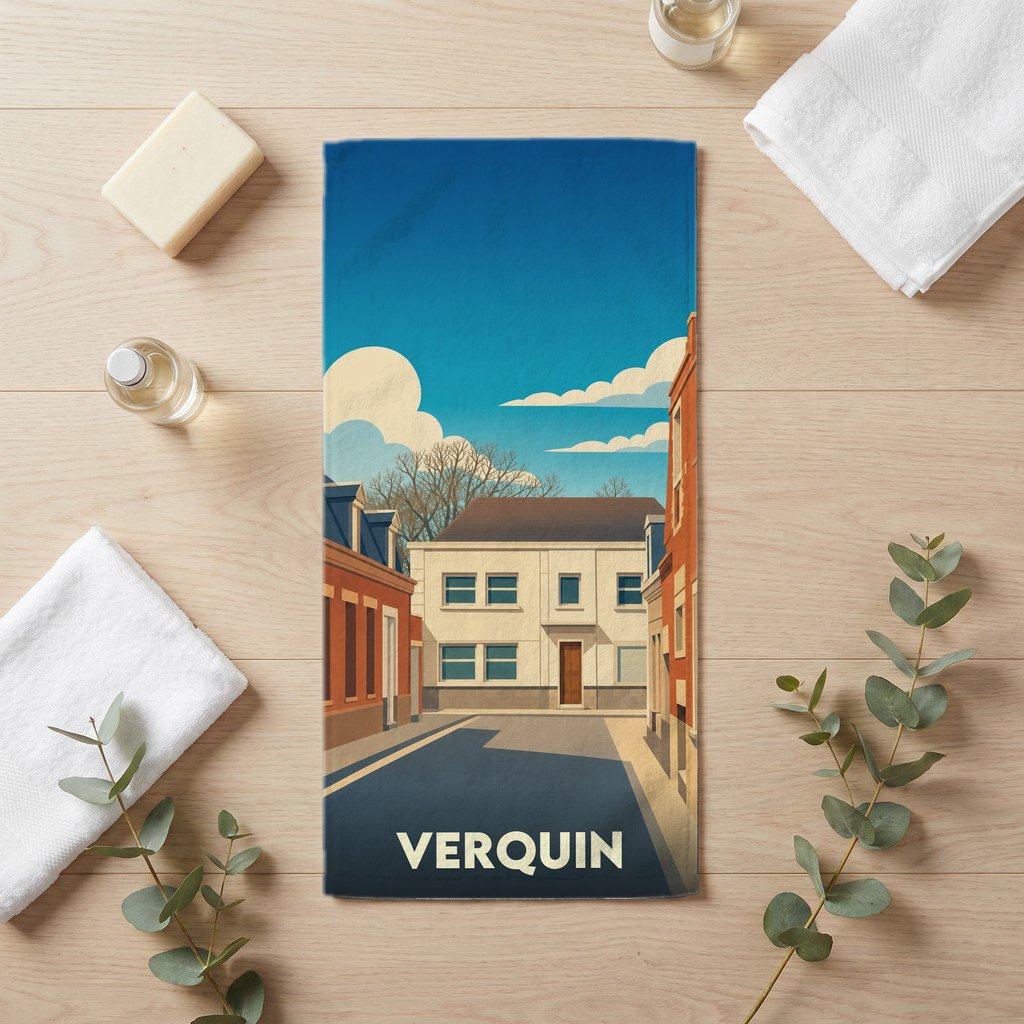 Serviette de bain 30 cm x 60 cm souvenir de Verquin