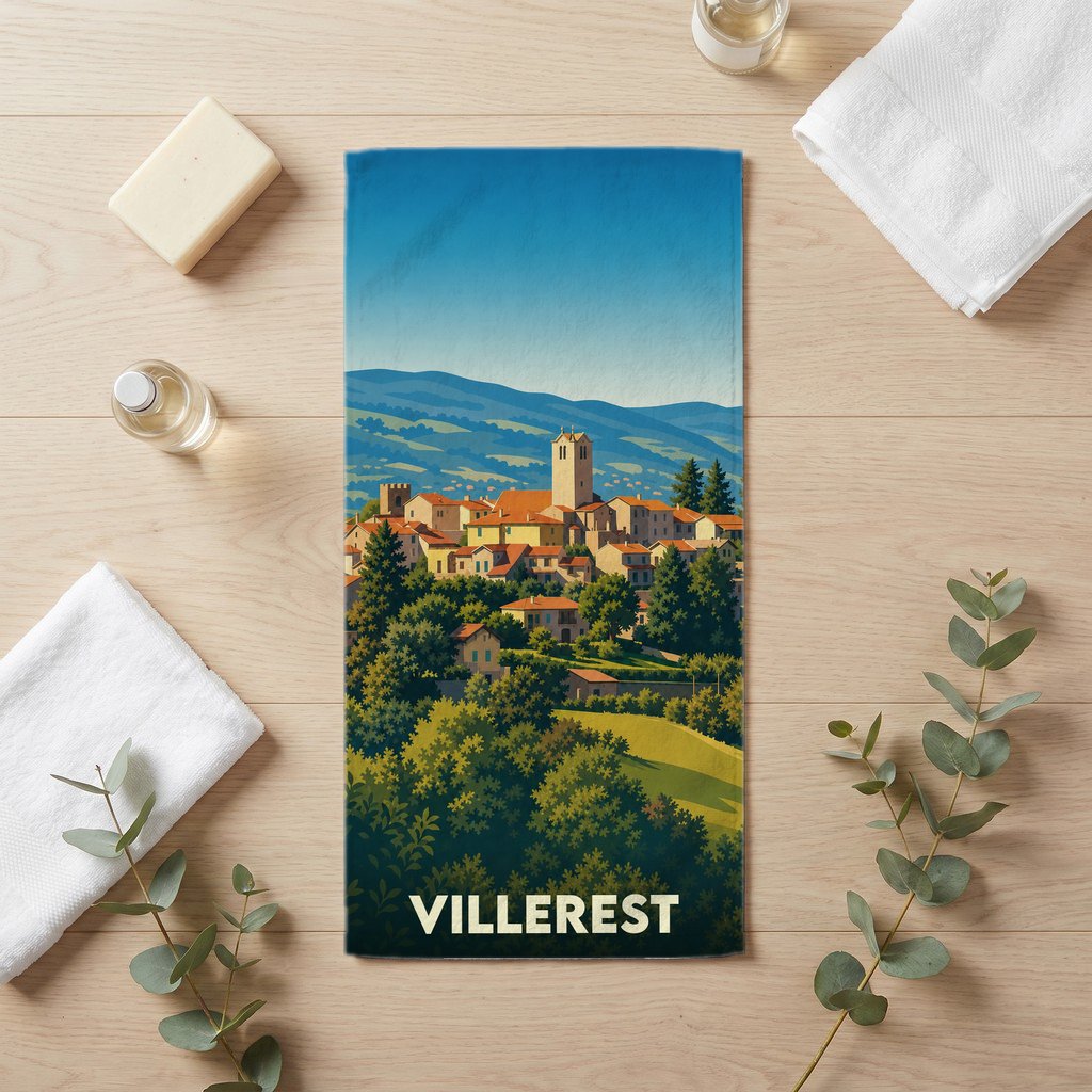 Serviette de bain 30 cm x 60 cm souvenir de Villerest