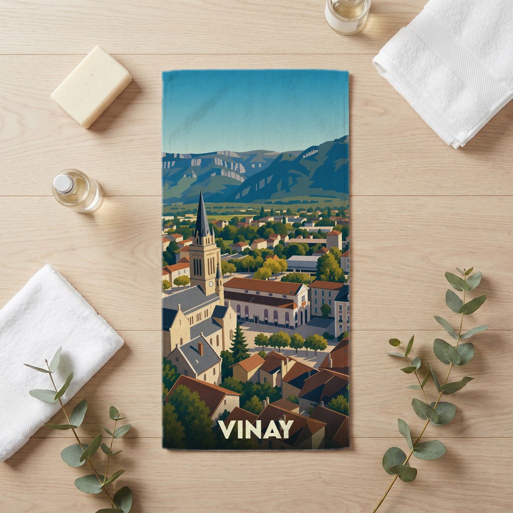 Serviette de bain 30 cm x 60 cm souvenir de Vinay