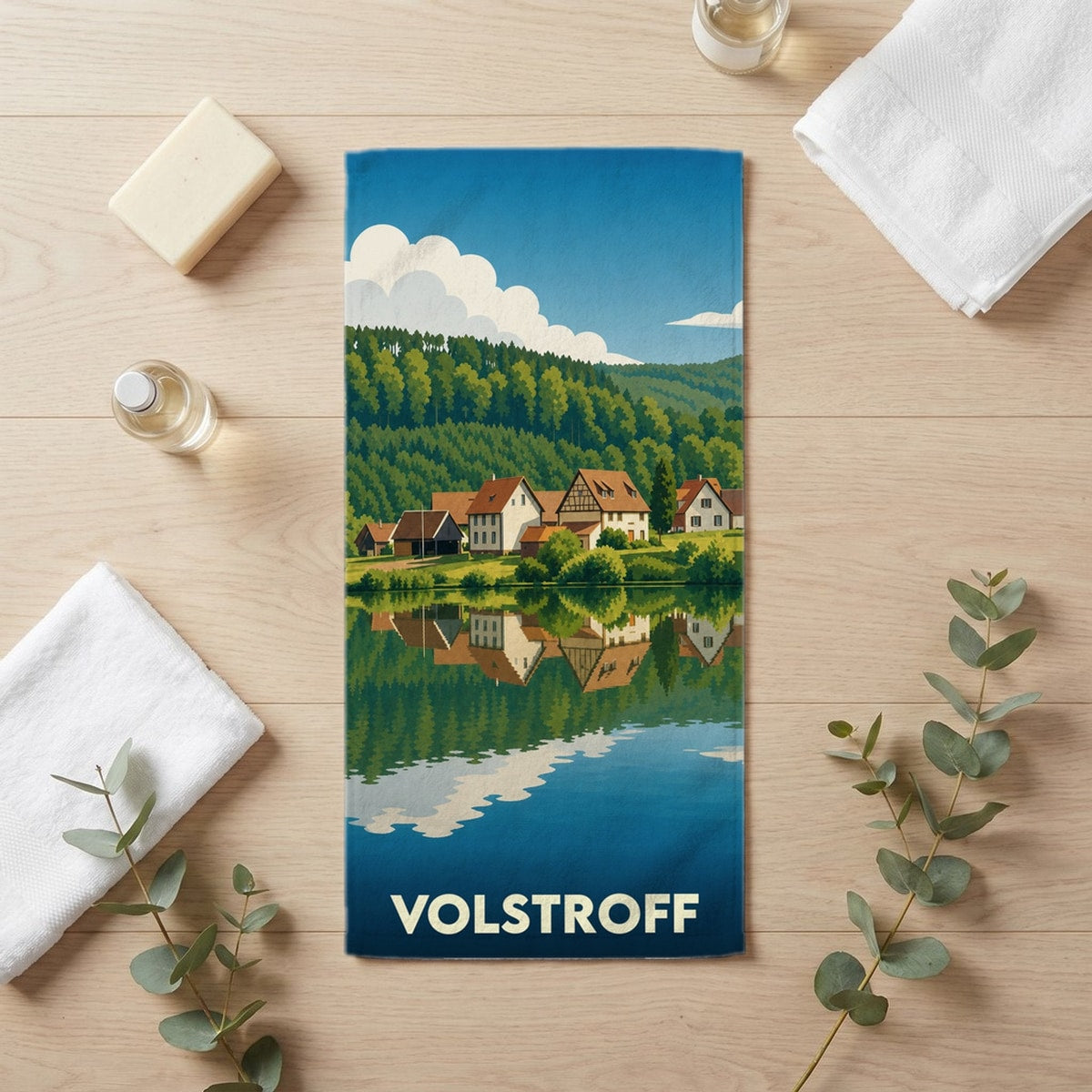 Serviette de bain 30 cm x 60 cm souvenir de Volstroff