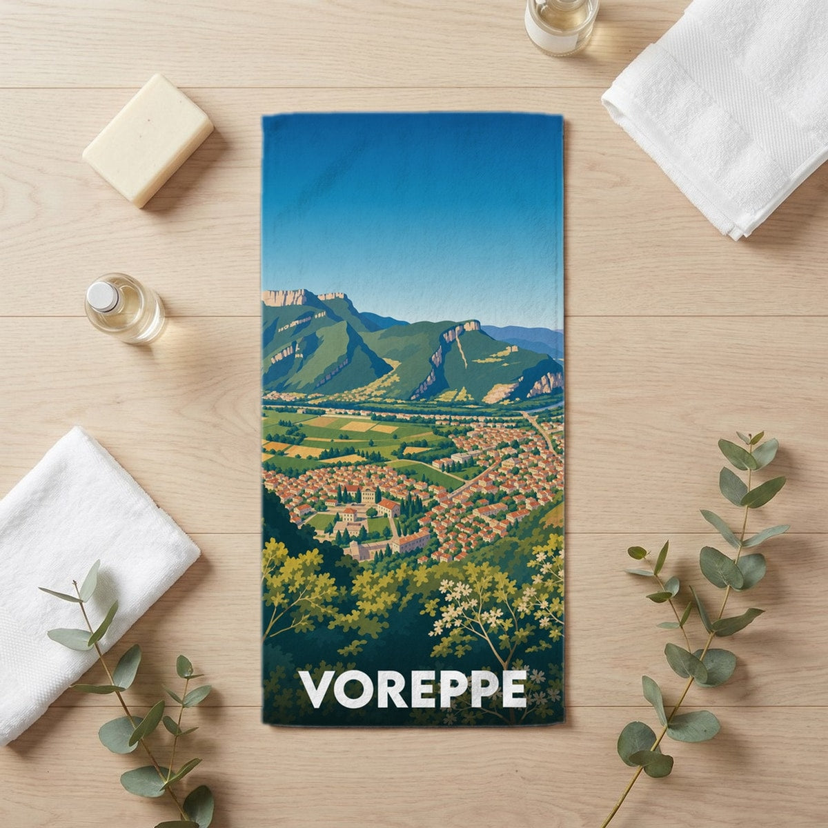 Serviette de bain 30 cm x 60 cm souvenir de Voreppe
