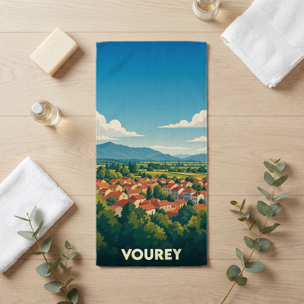 Serviette de bain 30 cm x 60 cm souvenir de Vourey