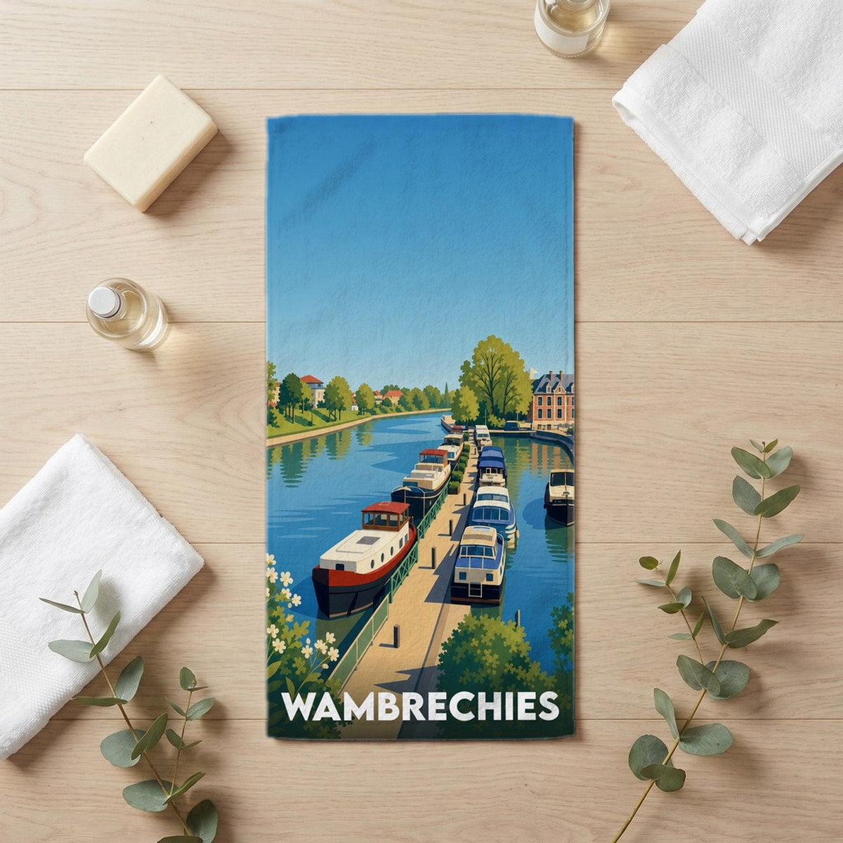 Serviette de bain 30 cm x 60 cm souvenir de Wambrechies