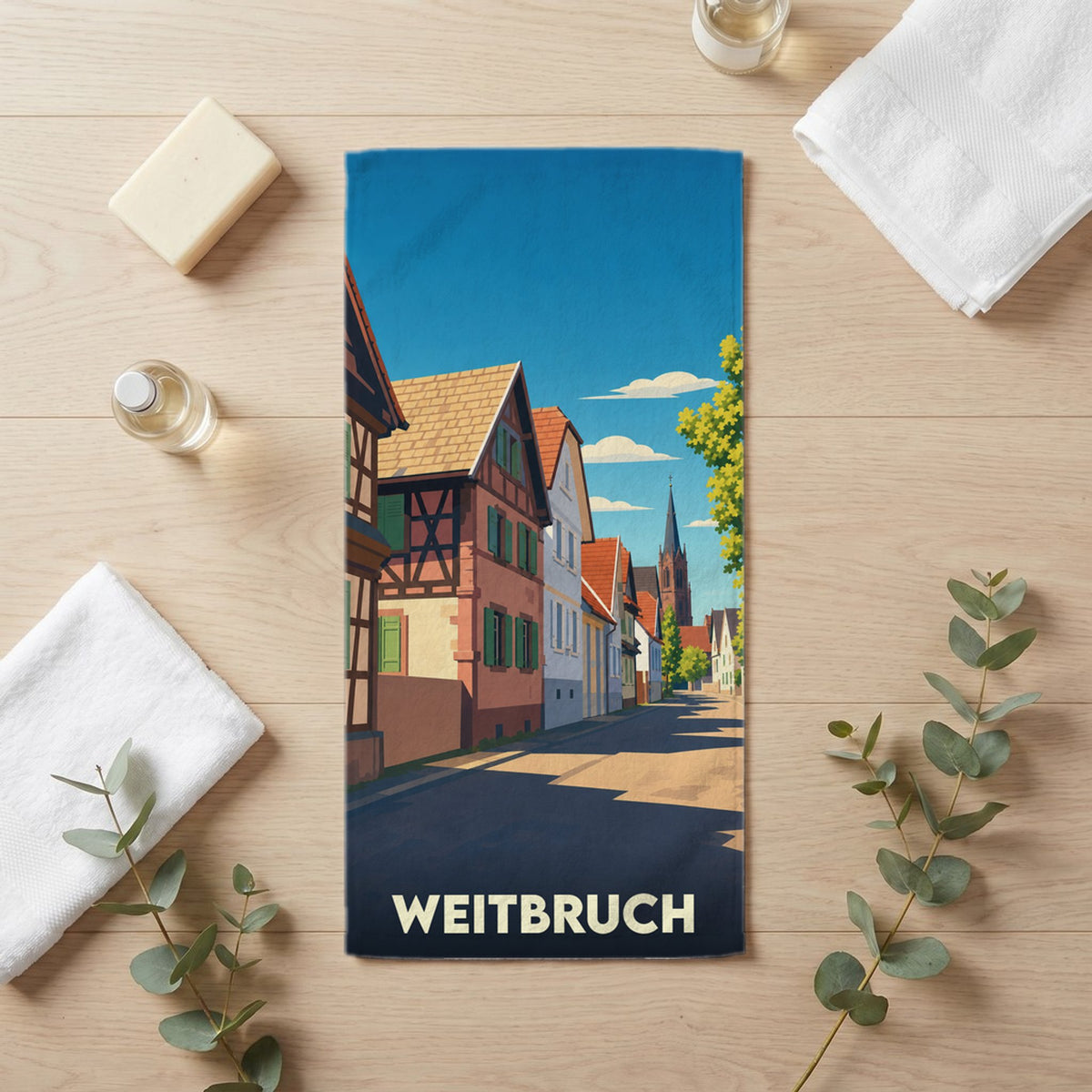 Serviette de bain 30 cm x 60 cm souvenir de Weitbruch