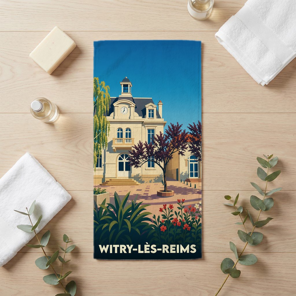 Serviette de bain 30 cm x 60 cm souvenir de Witry-lès-Reims