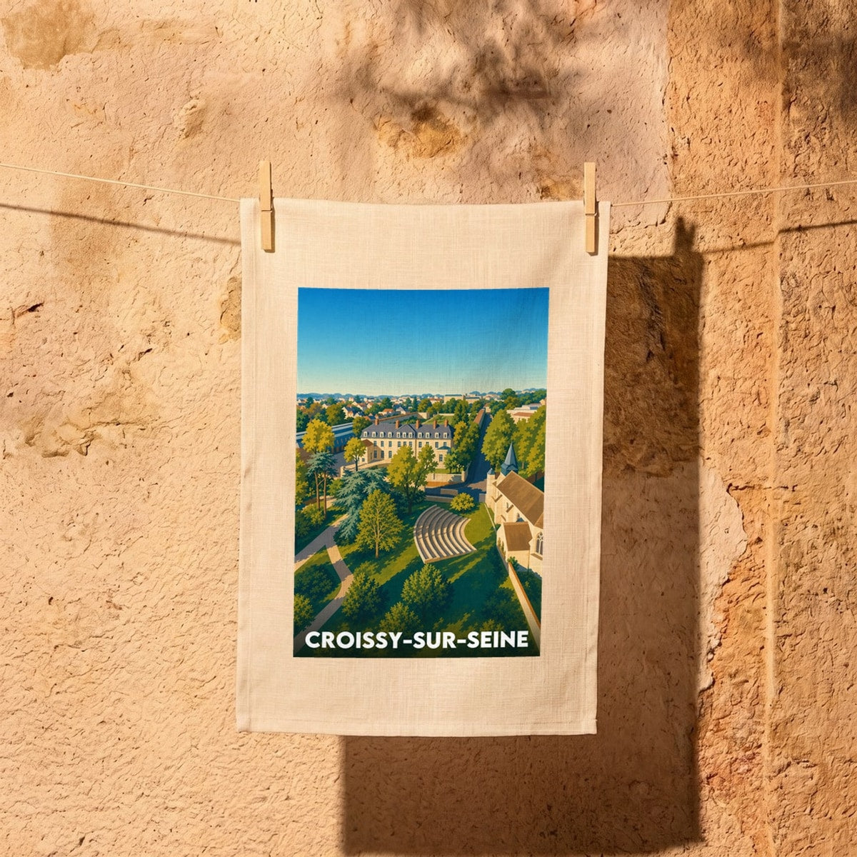 Torchon souvenir de Croissy-sur-Seine