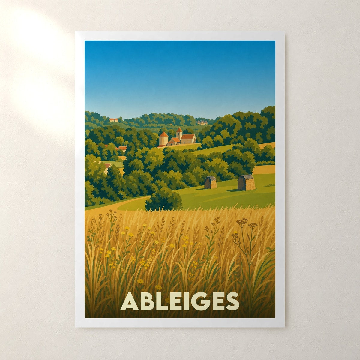 Affiche Ableiges – sans cadre, accrochée au mur