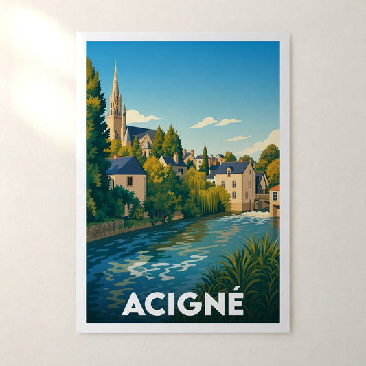 Affiche Acigné – sans cadre, accrochée au mur