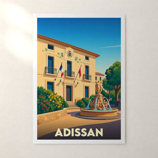 Affiche Adissan – sans cadre, accrochée au mur