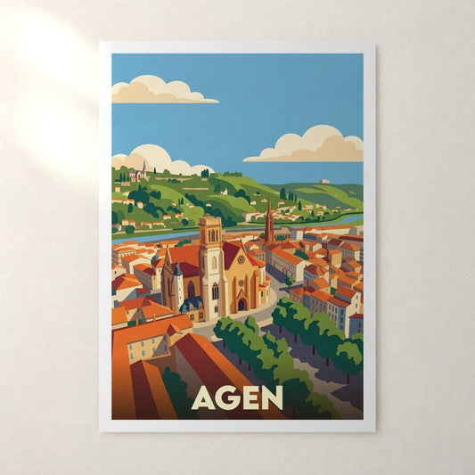 Affiche Agen – sans cadre, accrochée au mur