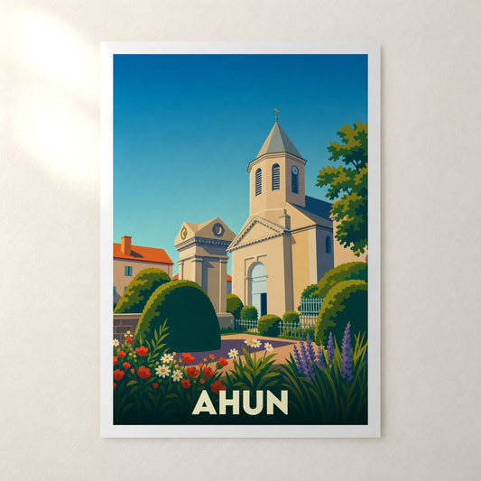 Affiche Ahun – sans cadre, accrochée au mur