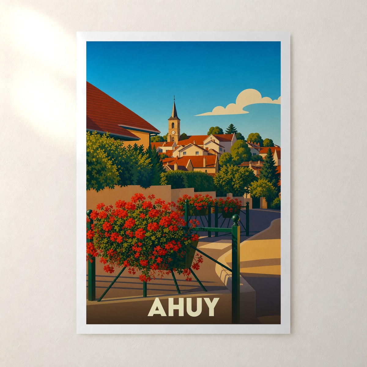 Affiche Ahuy – sans cadre, accrochée au mur