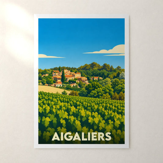 Affiche Aigaliers – sans cadre, accrochée au mur