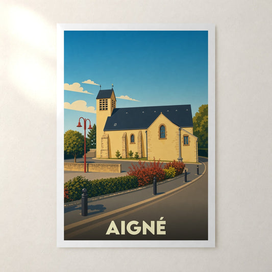 Affiche Aigné – sans cadre, accrochée au mur