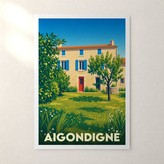 Affiche Aigondigné – sans cadre, accrochée au mur