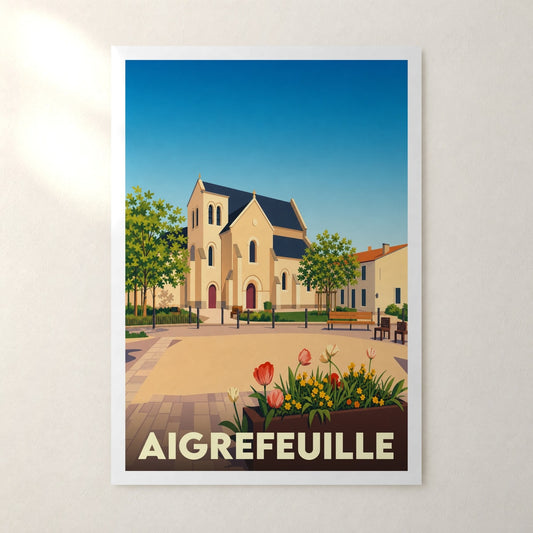 Affiche Aigrefeuille – sans cadre, accrochée au mur