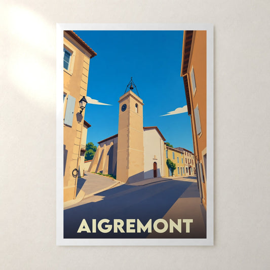 Affiche Aigremont (Gard) – sans cadre, accrochée au mur