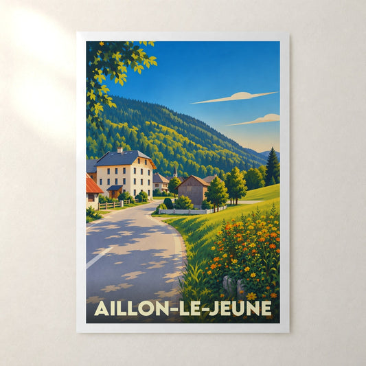 Affiche Aillon-le-Jeune – sans cadre, accrochée au mur