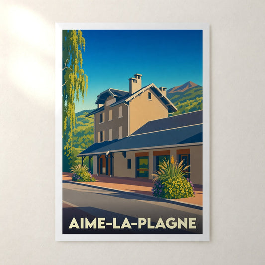 Affiche Aime-la-Plagne – sans cadre, accrochée au mur