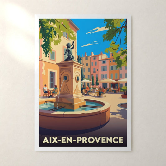Affiche Aix-en-Provence – sans cadre, accrochée au mur