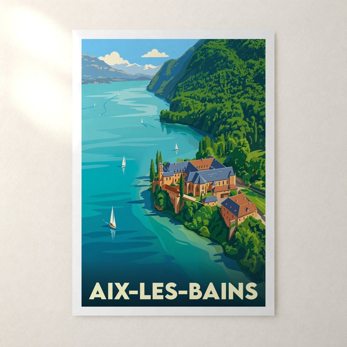 Affiche Aix-les-Bains – sans cadre, accrochée au mur
