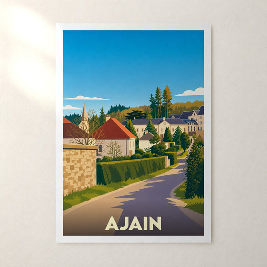 Affiche Ajain – sans cadre, accrochée au mur