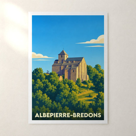 Affiche Albepierre-Bredons – sans cadre, accrochée au mur