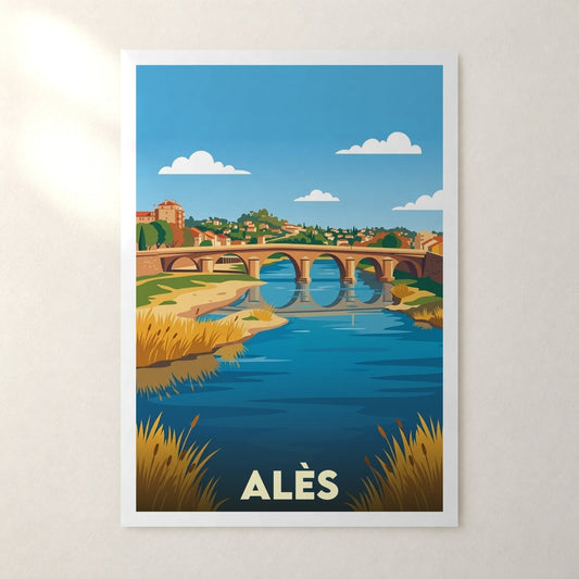 Affiche Alès – sans cadre, accrochée au mur