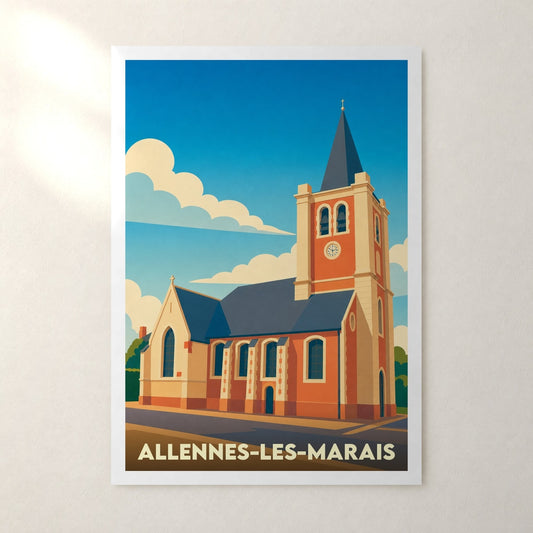 Affiche Allennes-les-Marais – sans cadre, accrochée au mur