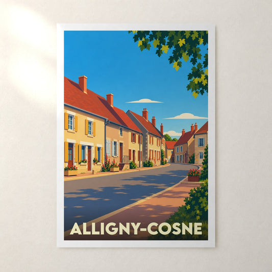 Affiche Alligny-Cosne – sans cadre, accrochée au mur