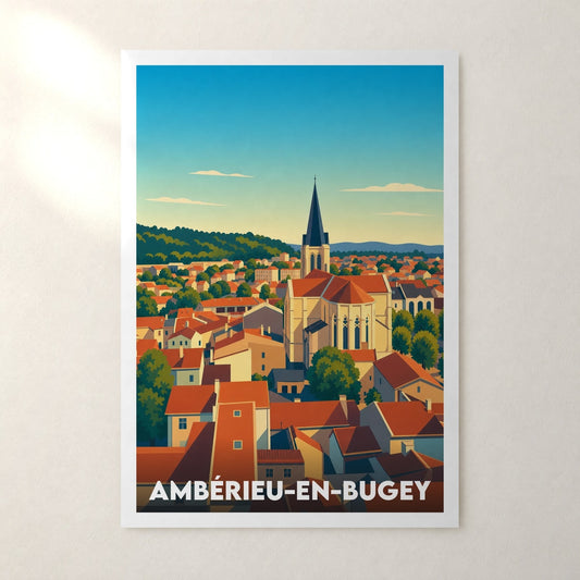Affiche Ambérieu-en-Bugey – sans cadre, accrochée au mur