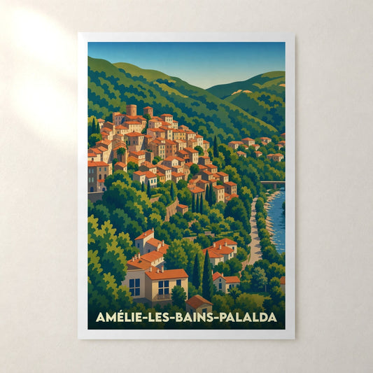 Affiche Amélie-les-Bains-Palalda – sans cadre, accrochée au mur