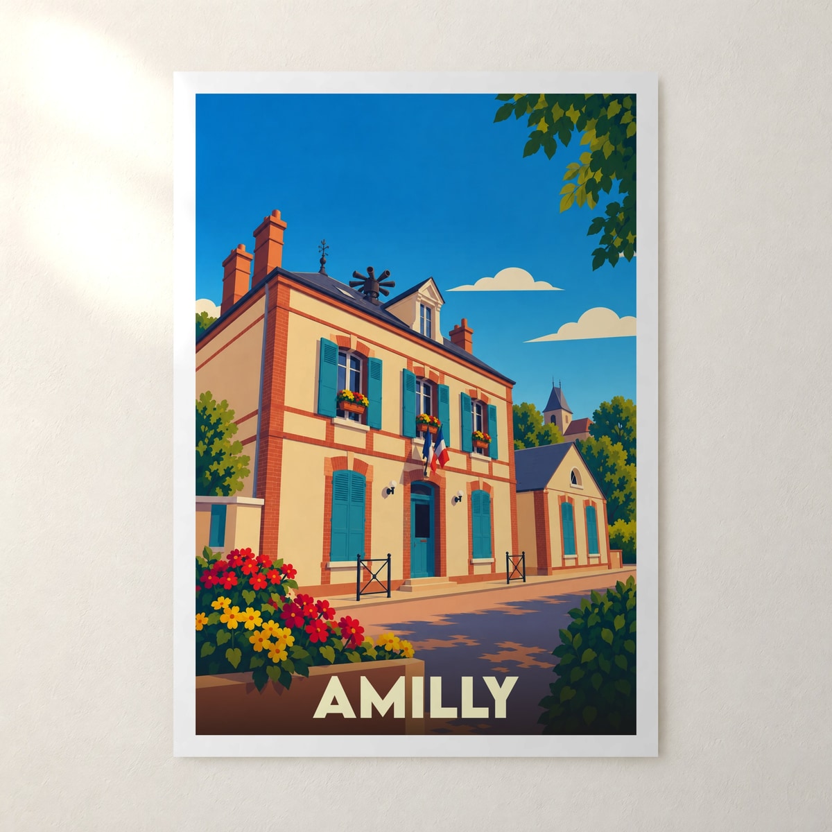 Affiche Amilly (Eure-et-Loir) – sans cadre, accrochée au mur