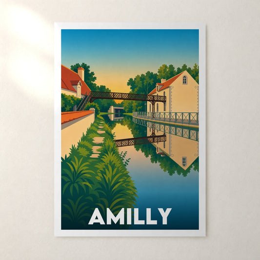 Affiche Amilly – sans cadre, accrochée au mur