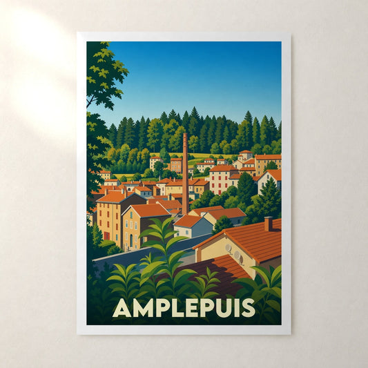 Affiche Amplepuis – sans cadre, accrochée au mur