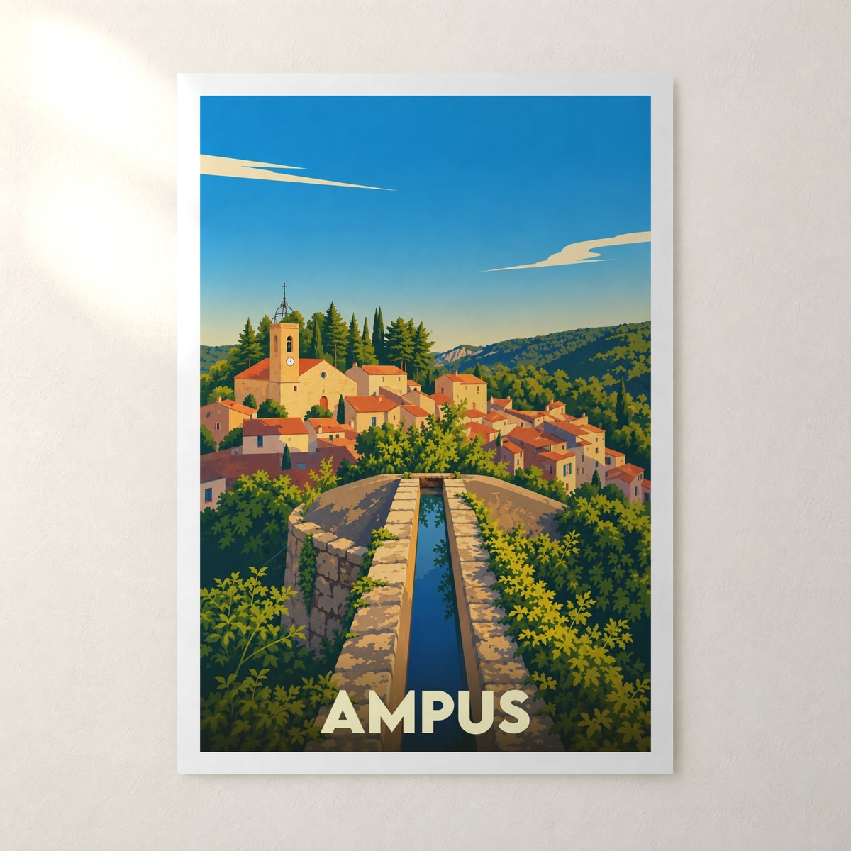 Affiche Ampus – sans cadre, accrochée au mur