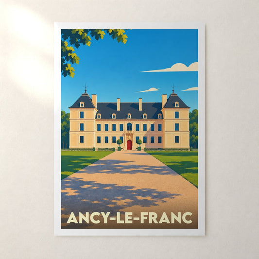 Affiche Ancy-le-Franc – sans cadre, accrochée au mur
