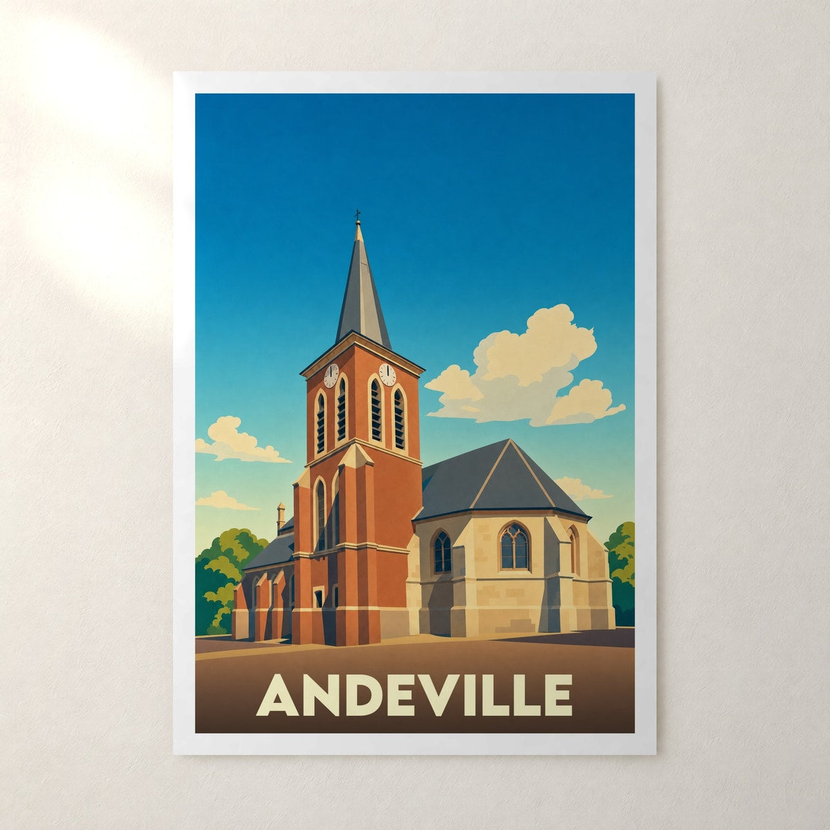 Affiche Andeville – sans cadre, accrochée au mur