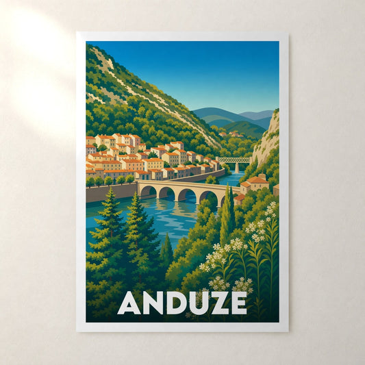 Affiche Anduze – sans cadre, accrochée au mur