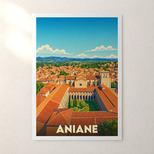 Affiche Aniane – sans cadre, accrochée au mur