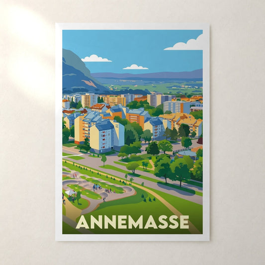 Affiche Annemasse – sans cadre, accrochée au mur