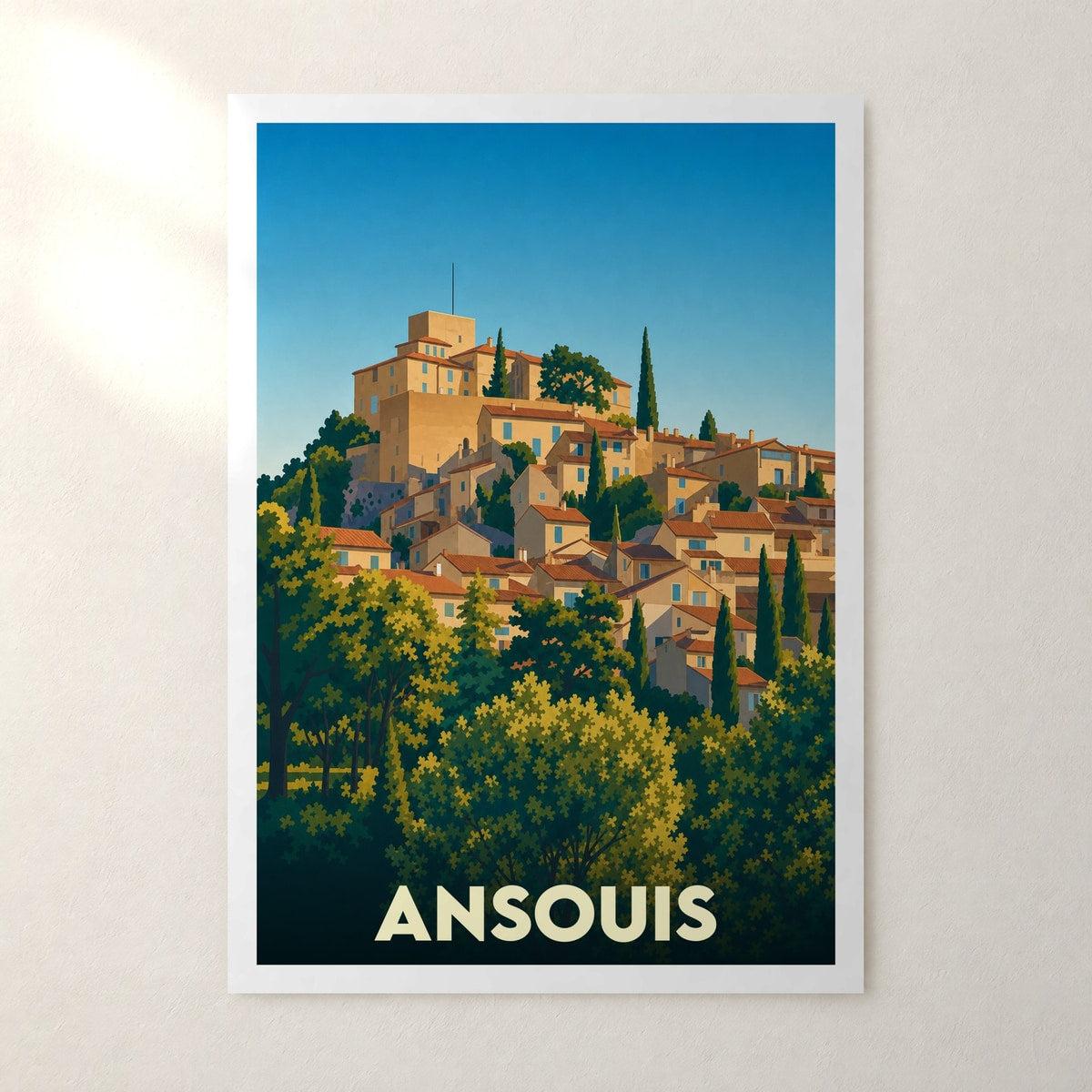 Affiche Ansouis – sans cadre, accrochée au mur