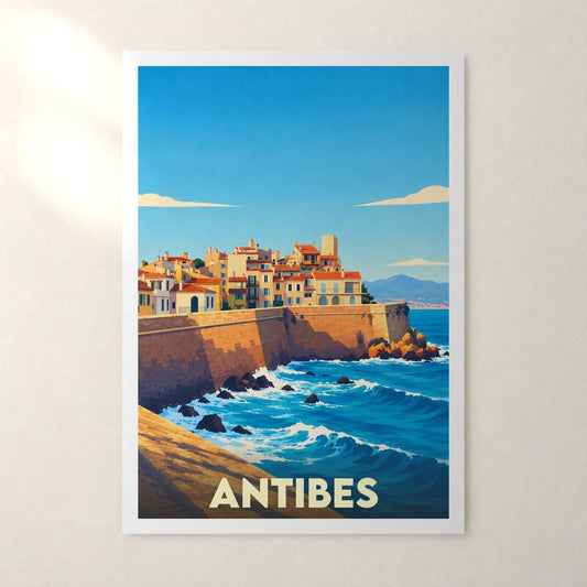 Affiche Antibes – sans cadre, accrochée au mur