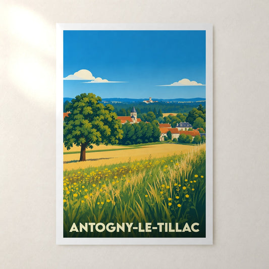 Affiche Antogny-le-Tillac – sans cadre, accrochée au mur