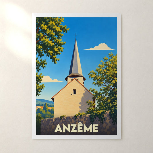 Affiche Anzême – sans cadre, accrochée au mur