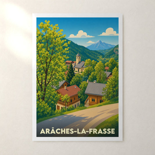 Affiche Arâches-la-Frasse – sans cadre, accrochée au mur
