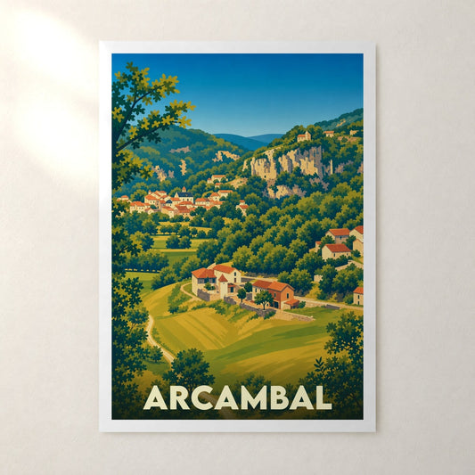 Affiche Arcambal – sans cadre, accrochée au mur