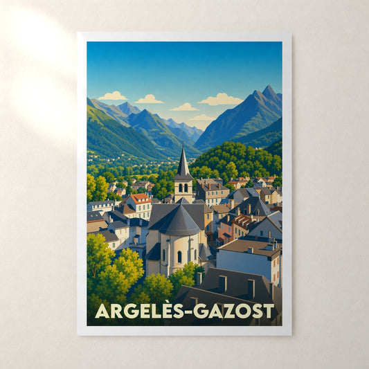 Affiche Argelès-Gazost – sans cadre, accrochée au mur