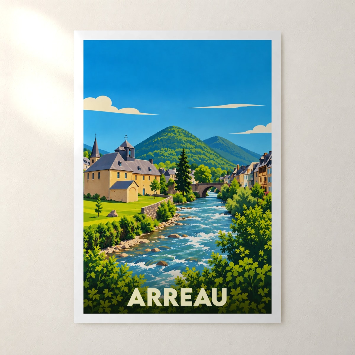 Affiche Arreau – sans cadre, accrochée au mur