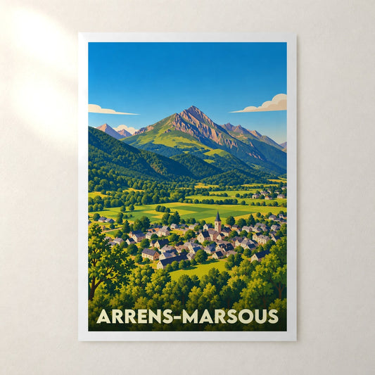 Affiche Arrens-Marsous – sans cadre, accrochée au mur